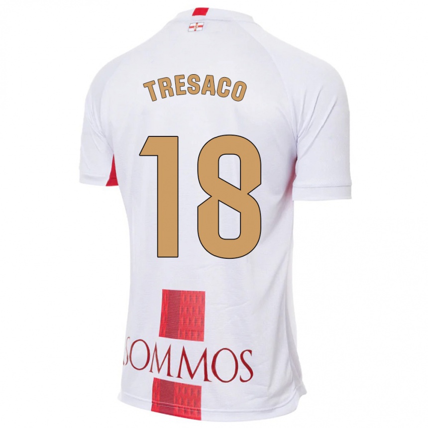 Niño Fútbol Camiseta Rafa Tresaco #18 Blanco 2ª Equipación 2023/24