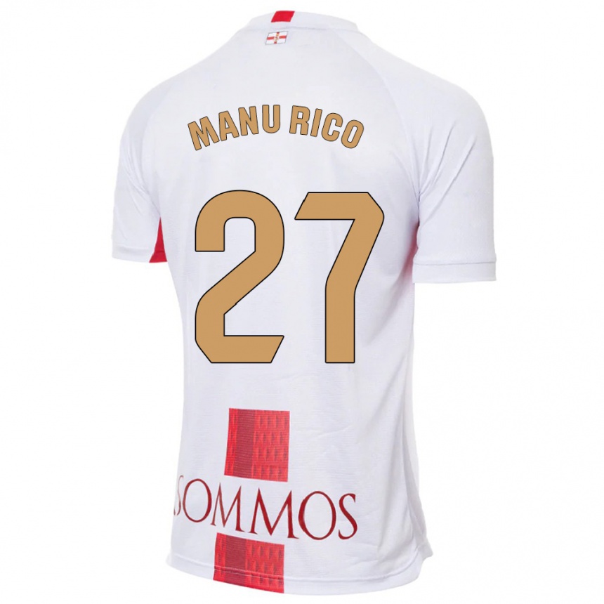 Niño Fútbol Camiseta Manu Rico #27 Blanco 2ª Equipación 2023/24