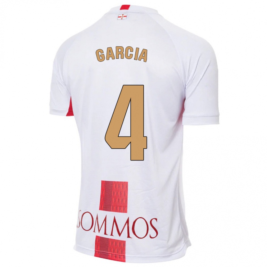 Niño Fútbol Camiseta Nacho García #4 Blanco 2ª Equipación 2023/24