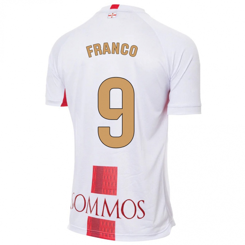 Niño Fútbol Camiseta Santi Franco #9 Blanco 2ª Equipación 2023/24