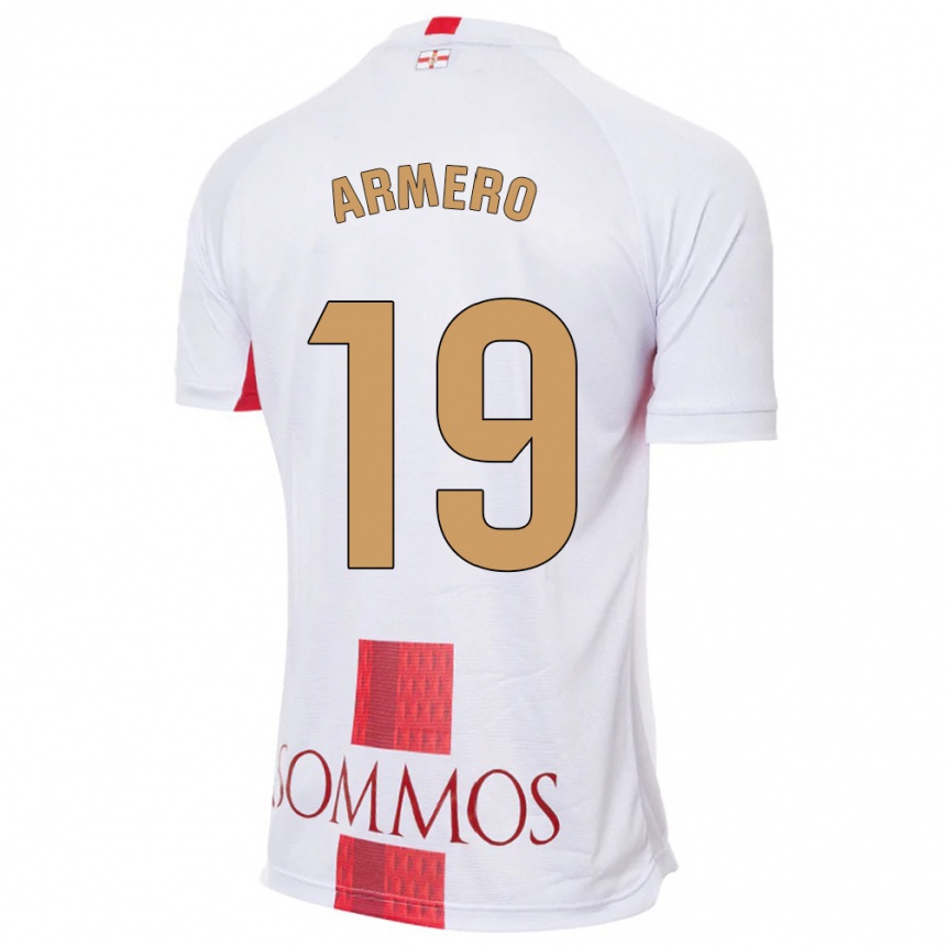 Niño Fútbol Camiseta Sergi Armero #19 Blanco 2ª Equipación 2023/24