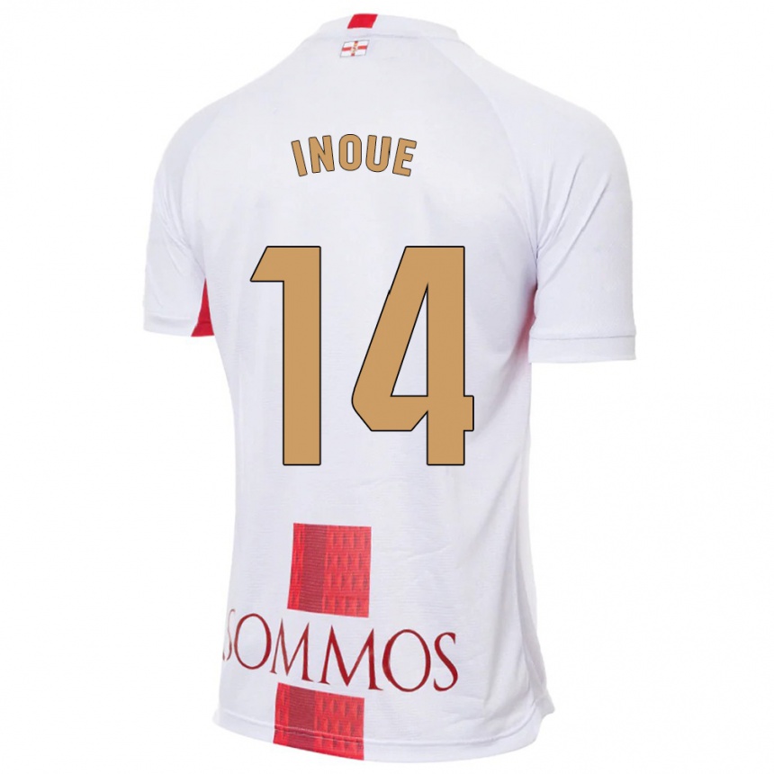 Niño Fútbol Camiseta Moe Inoue #14 Blanco 2ª Equipación 2023/24