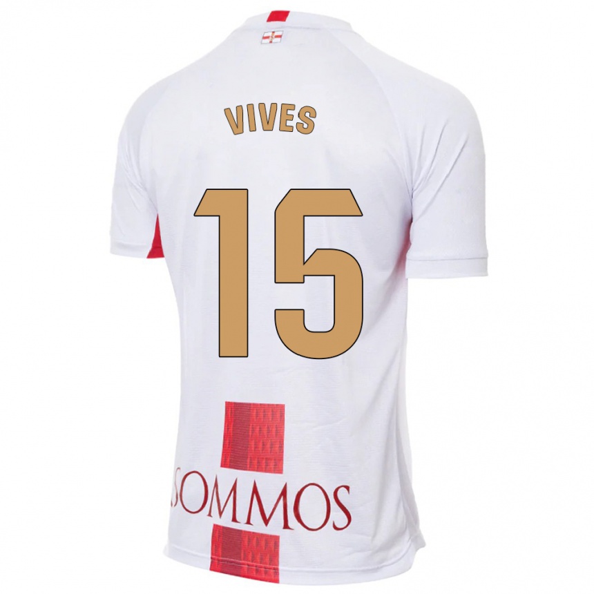 Niño Fútbol Camiseta Helena Vives #15 Blanco 2ª Equipación 2023/24