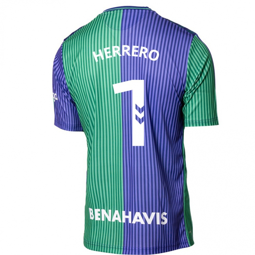 Niño Fútbol Camiseta Alfonso Herrero #1 Verde Azul 2ª Equipación 2023/24