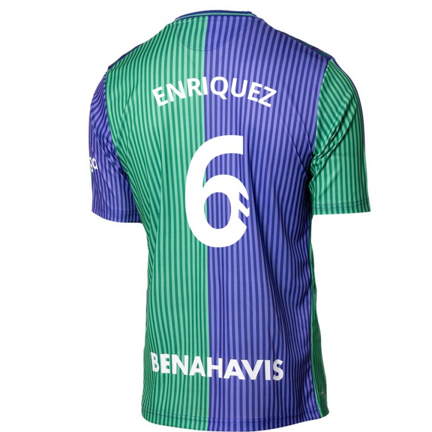 Niño Fútbol Camiseta Ramón Enríquez #6 Verde Azul 2ª Equipación 2023/24