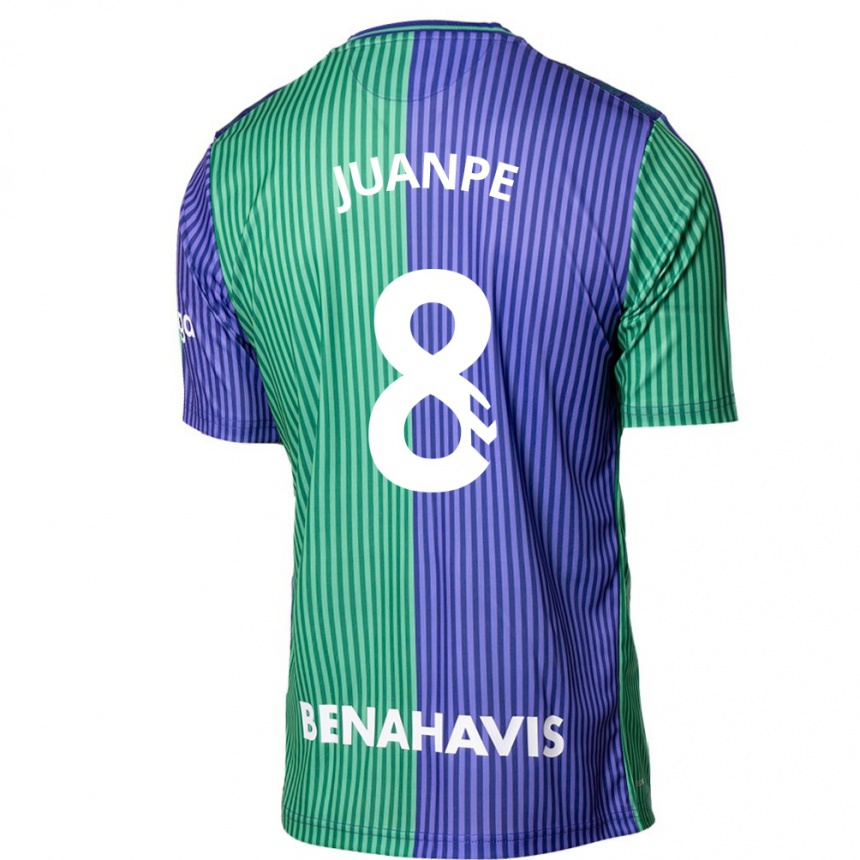 Niño Fútbol Camiseta Juanpe #8 Verde Azul 2ª Equipación 2023/24