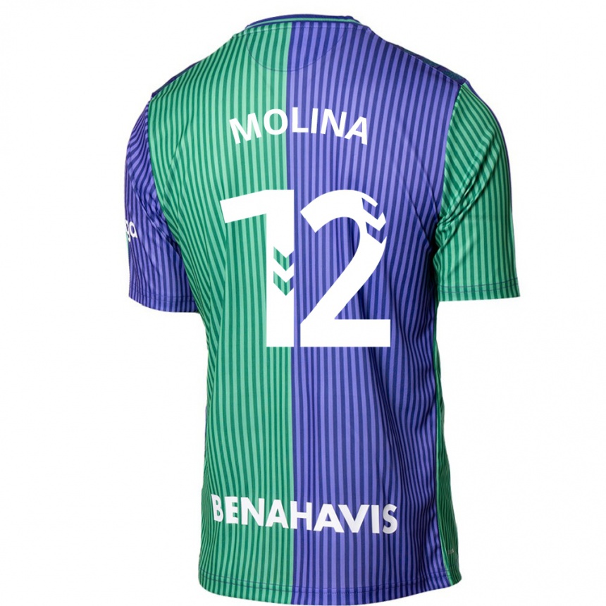 Niño Fútbol Camiseta Manu Molina #12 Verde Azul 2ª Equipación 2023/24