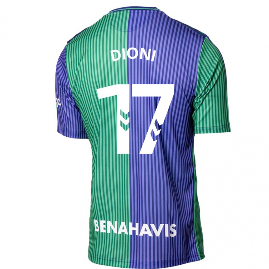 Niño Fútbol Camiseta Dioni #17 Verde Azul 2ª Equipación 2023/24