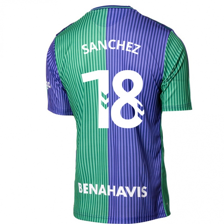 Niño Fútbol Camiseta Dani Sánchez #18 Verde Azul 2ª Equipación 2023/24