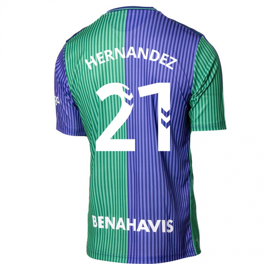 Niño Fútbol Camiseta Juan Hernández #21 Verde Azul 2ª Equipación 2023/24