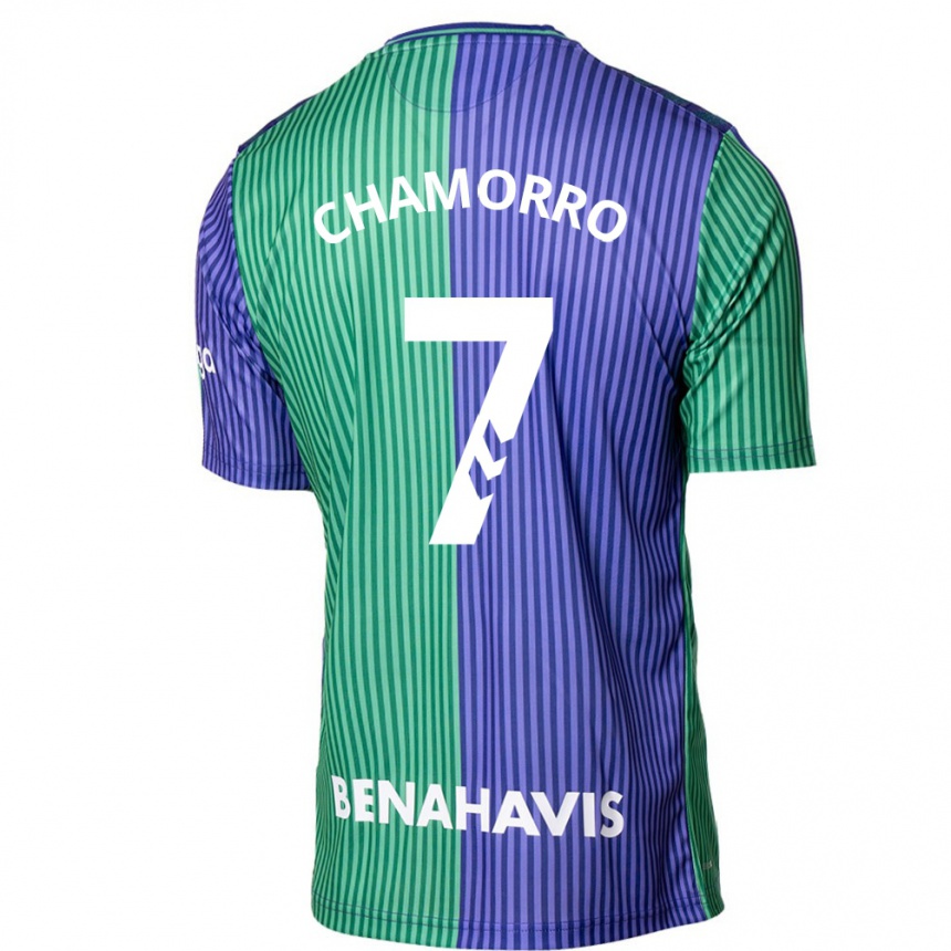 Niño Fútbol Camiseta Alexis Chamorro #7 Verde Azul 2ª Equipación 2023/24