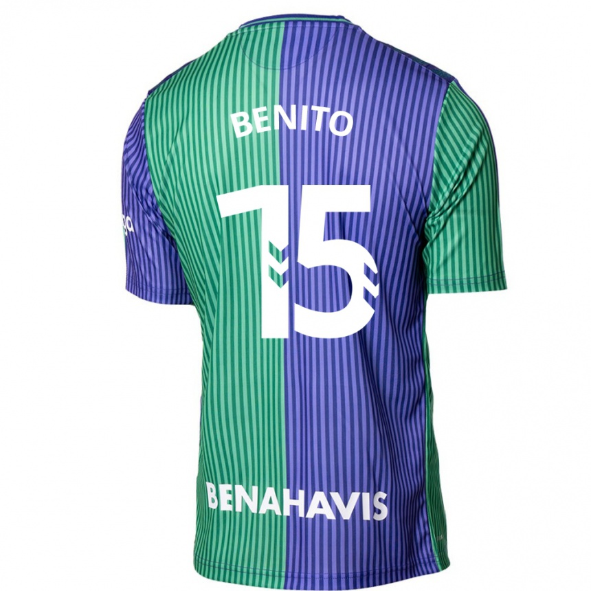 Niño Fútbol Camiseta Iván Benito #15 Verde Azul 2ª Equipación 2023/24