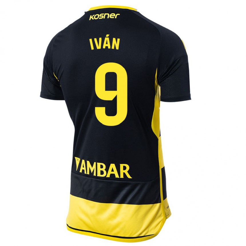 Niño Fútbol Camiseta Iván Azón #9 Negro Amarillo 2ª Equipación 2023/24