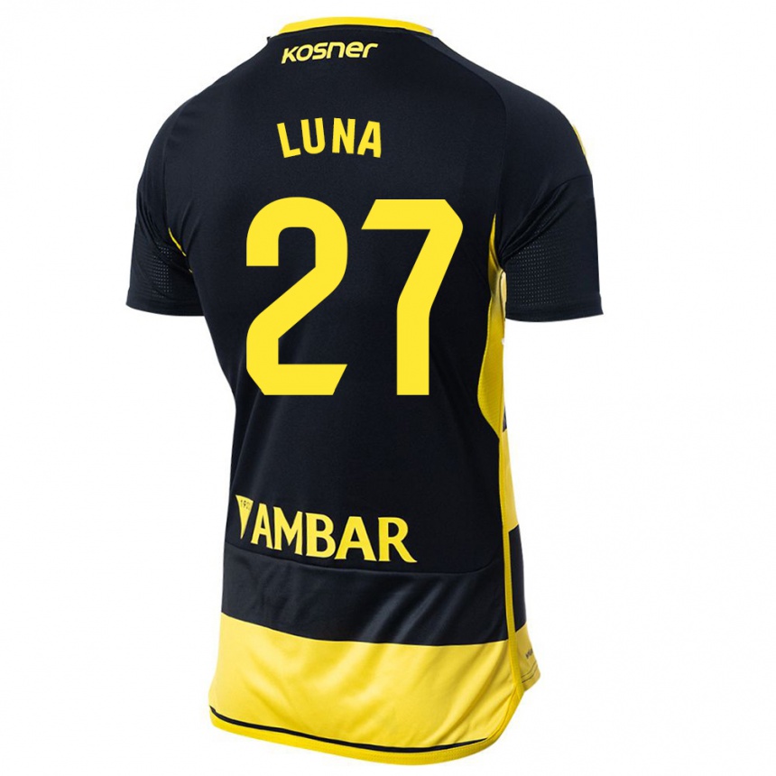 Niño Fútbol Camiseta Marcos Luna #27 Negro Amarillo 2ª Equipación 2023/24