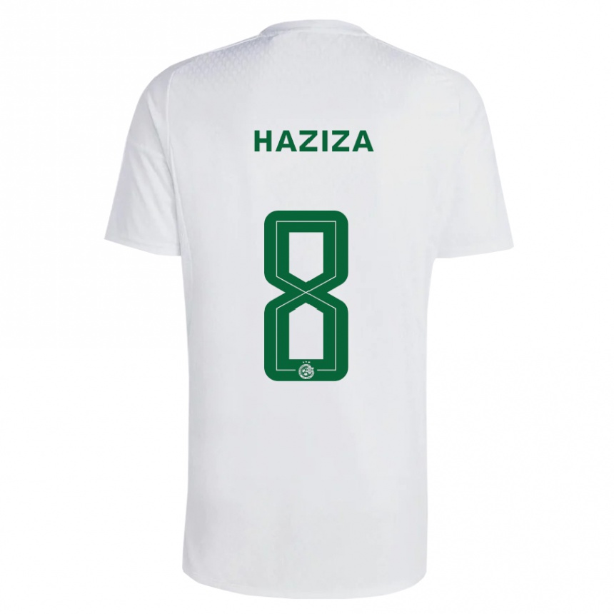 Niño Fútbol Camiseta Dolev Haziza #8 Verde Azul 2ª Equipación 2023/24