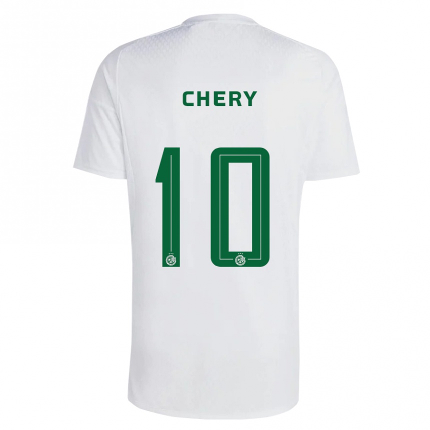 Niño Fútbol Camiseta Tjaronn Chery #10 Verde Azul 2ª Equipación 2023/24