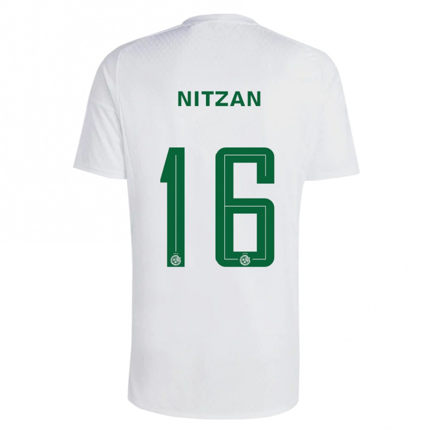 Niño Fútbol Camiseta Itamar Nitzan #16 Verde Azul 2ª Equipación 2023/24