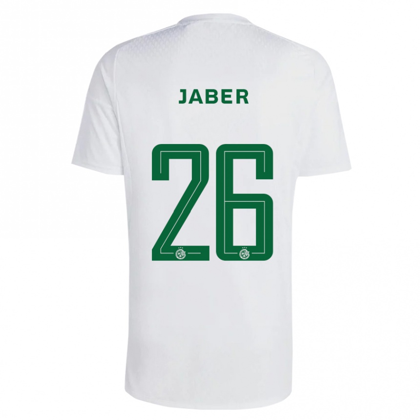 Niño Fútbol Camiseta Mahmoud Jaber #26 Verde Azul 2ª Equipación 2023/24