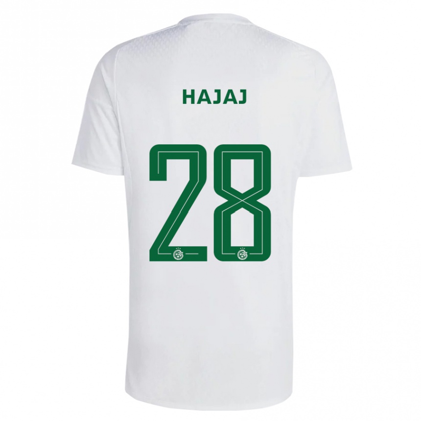 Niño Fútbol Camiseta Ilay Hajaj #28 Verde Azul 2ª Equipación 2023/24