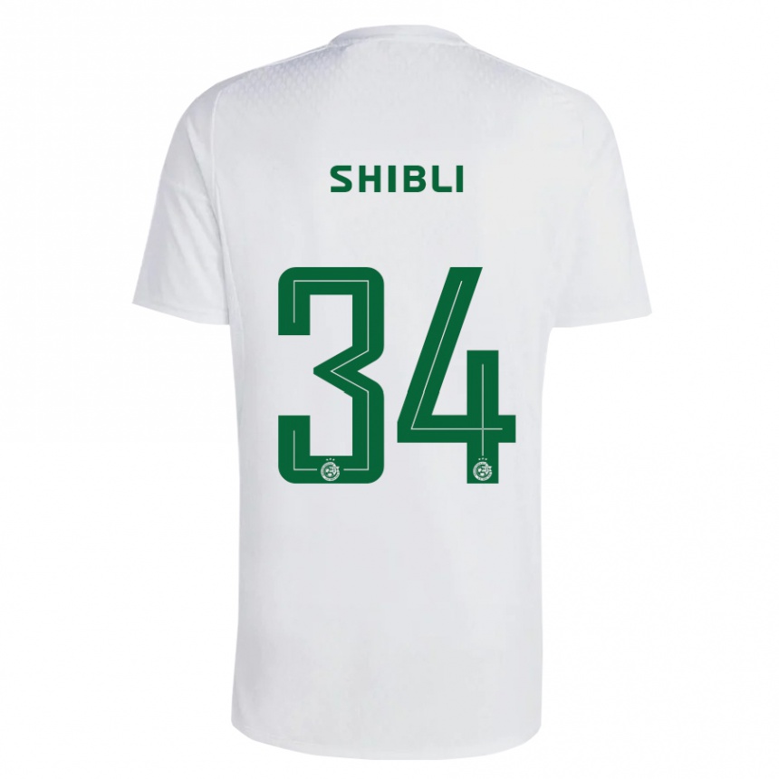 Niño Fútbol Camiseta Hamza Shibli #34 Verde Azul 2ª Equipación 2023/24