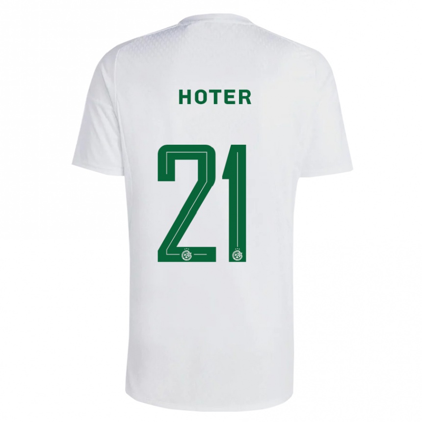 Niño Fútbol Camiseta Tavor Hoter #21 Verde Azul 2ª Equipación 2023/24