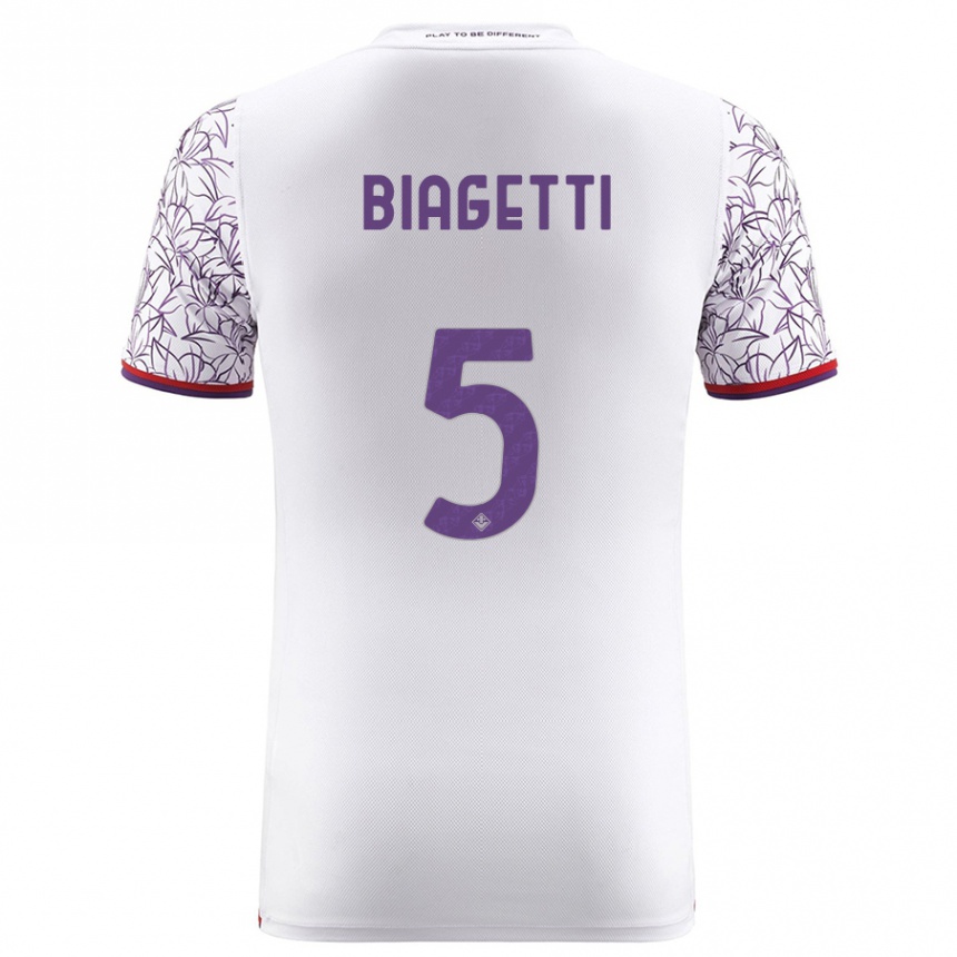 Niño Fútbol Camiseta Christian Biagetti #5 Blanco 2ª Equipación 2023/24