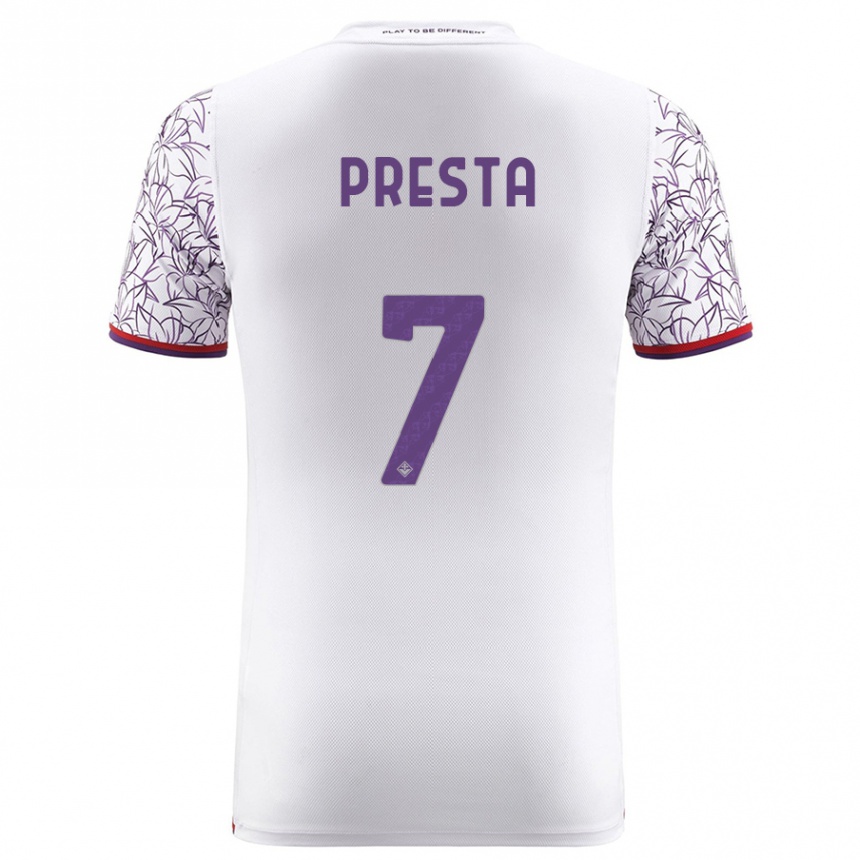 Niño Fútbol Camiseta Francesco Presta #7 Blanco 2ª Equipación 2023/24