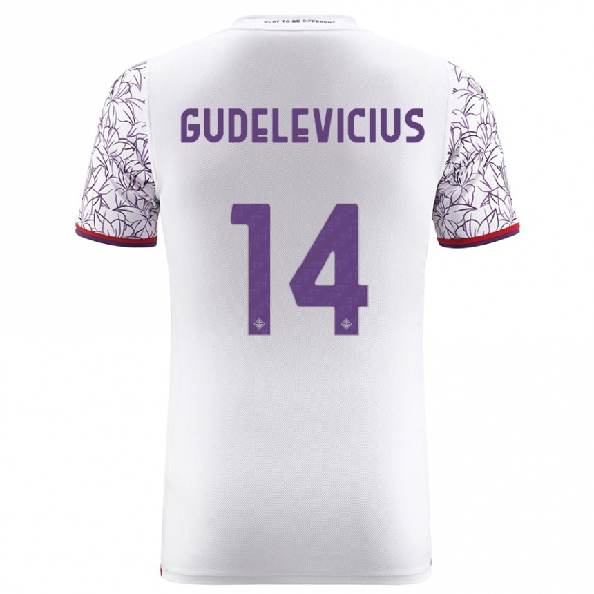 Niño Fútbol Camiseta Ernestas Gudelevicius #14 Blanco 2ª Equipación 2023/24