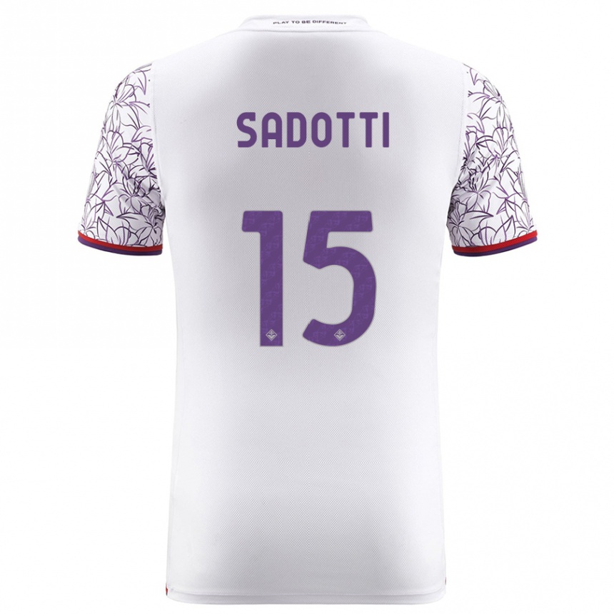 Niño Fútbol Camiseta Edoardo Sadotti #15 Blanco 2ª Equipación 2023/24