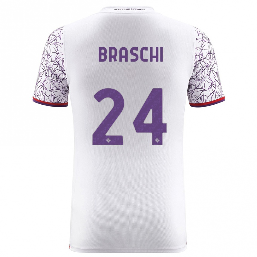 Niño Fútbol Camiseta Riccardo Braschi #24 Blanco 2ª Equipación 2023/24