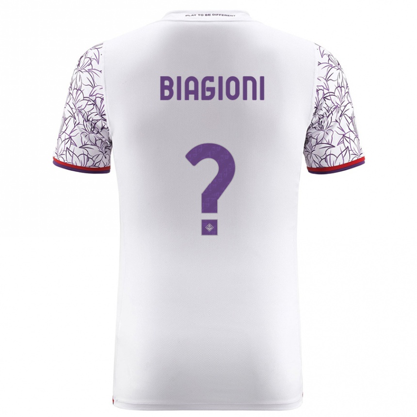 Niño Fútbol Camiseta Lorenzo Biagioni #0 Blanco 2ª Equipación 2023/24