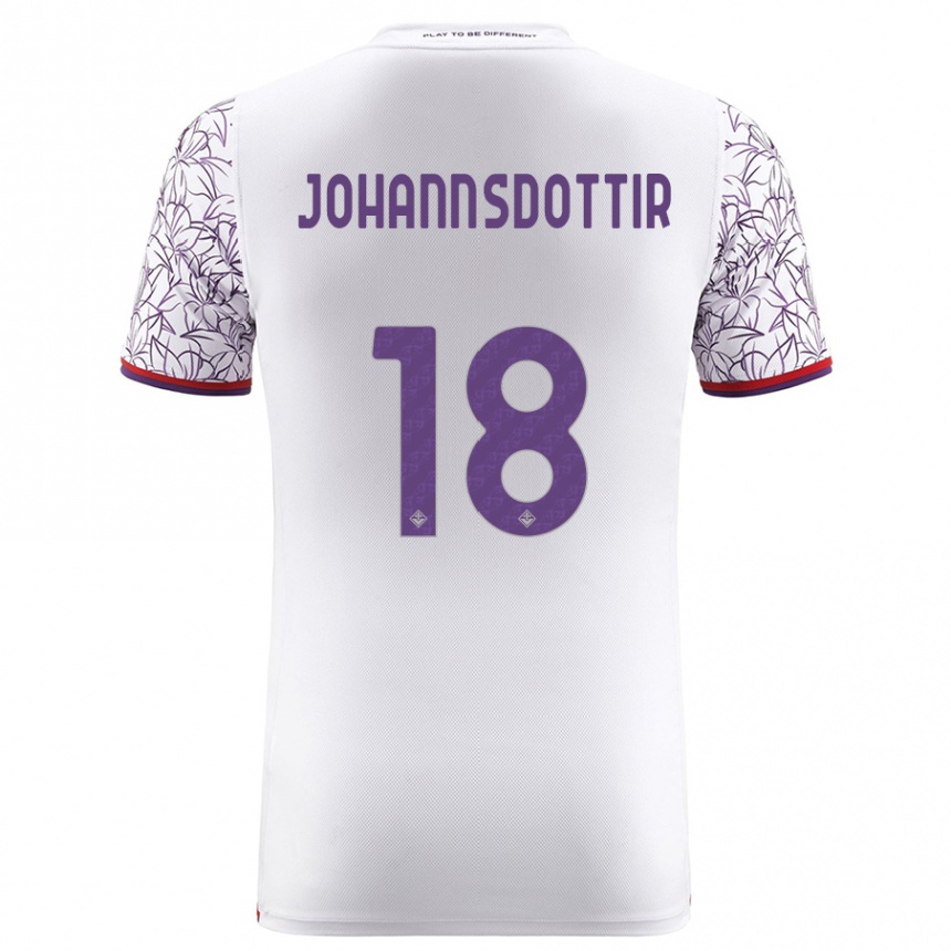 Niño Fútbol Camiseta Alexandra Jóhannsdóttir #18 Blanco 2ª Equipación 2023/24