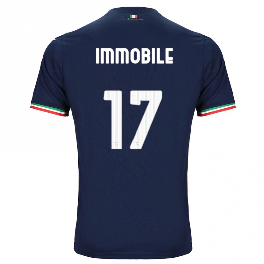 Niño Fútbol Camiseta Ciro Immobile #17 Armada 2ª Equipación 2023/24