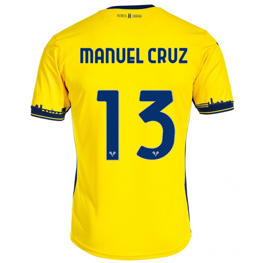 Niño Fútbol Camiseta Juan Manuel Cruz #13 Amarillo 2ª Equipación 2023/24