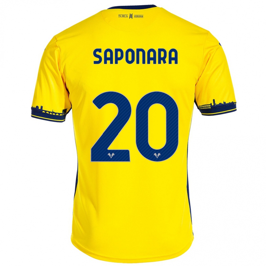 Niño Fútbol Camiseta Riccardo Saponara #20 Amarillo 2ª Equipación 2023/24