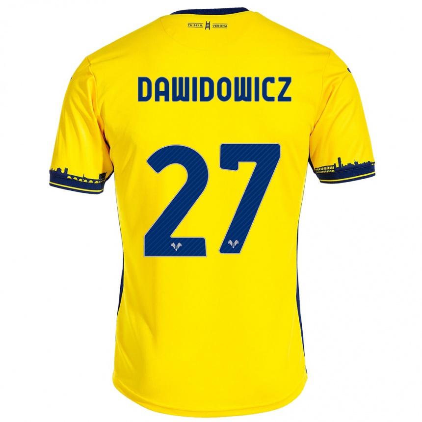 Niño Fútbol Camiseta Pawel Dawidowicz #27 Amarillo 2ª Equipación 2023/24