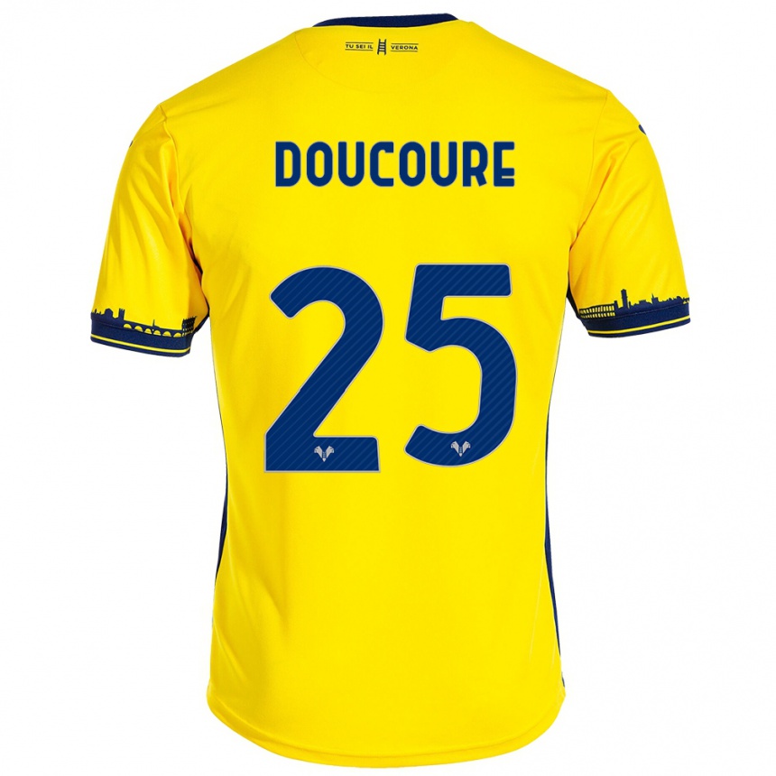 Niño Fútbol Camiseta Mamedi Doucouré #25 Amarillo 2ª Equipación 2023/24