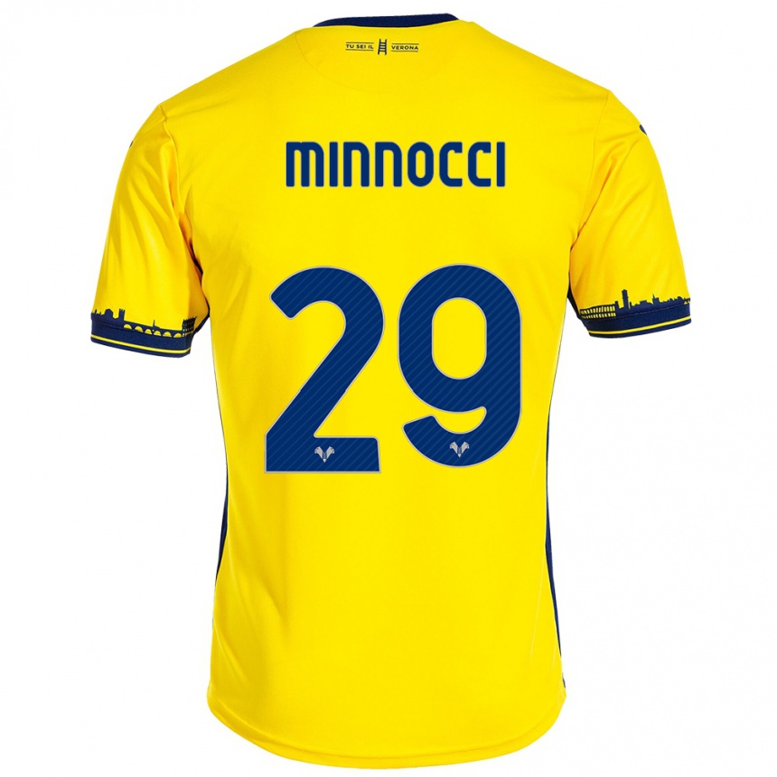 Niño Fútbol Camiseta Valerio Minnocci #29 Amarillo 2ª Equipación 2023/24