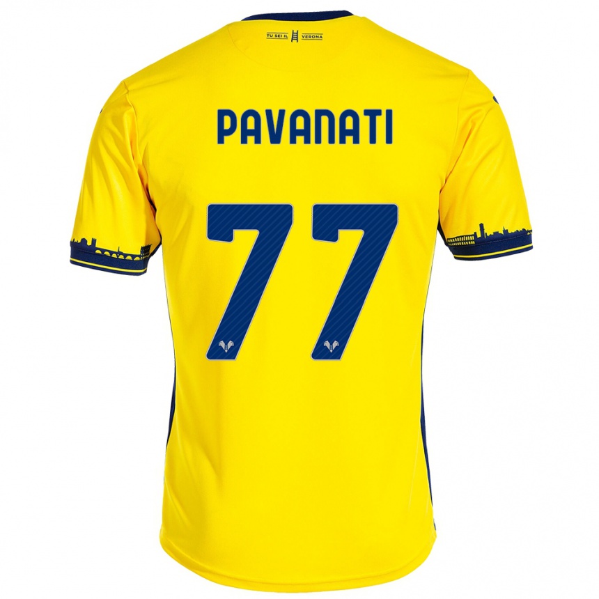 Niño Fútbol Camiseta Alessandro Pavanati #77 Amarillo 2ª Equipación 2023/24