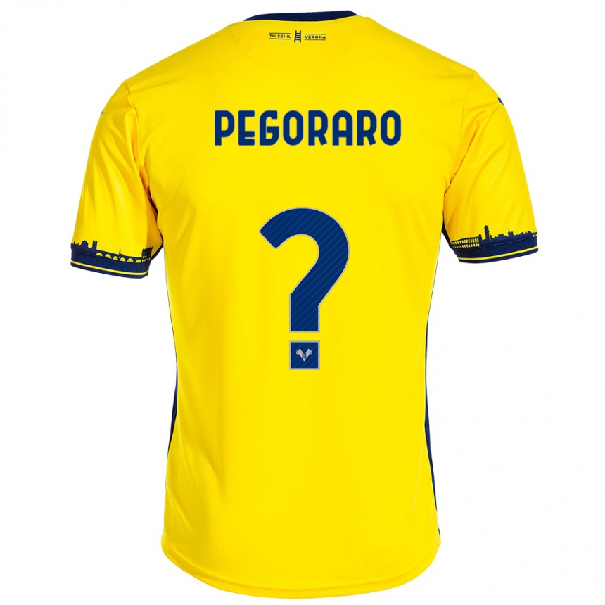 Niño Fútbol Camiseta Leonardo Pegoraro #0 Amarillo 2ª Equipación 2023/24