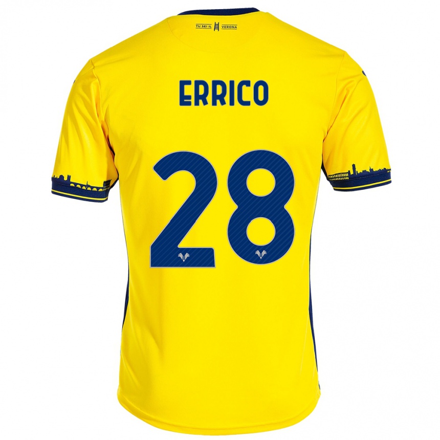 Niño Fútbol Camiseta Emma Raffaella Errico #28 Amarillo 2ª Equipación 2023/24