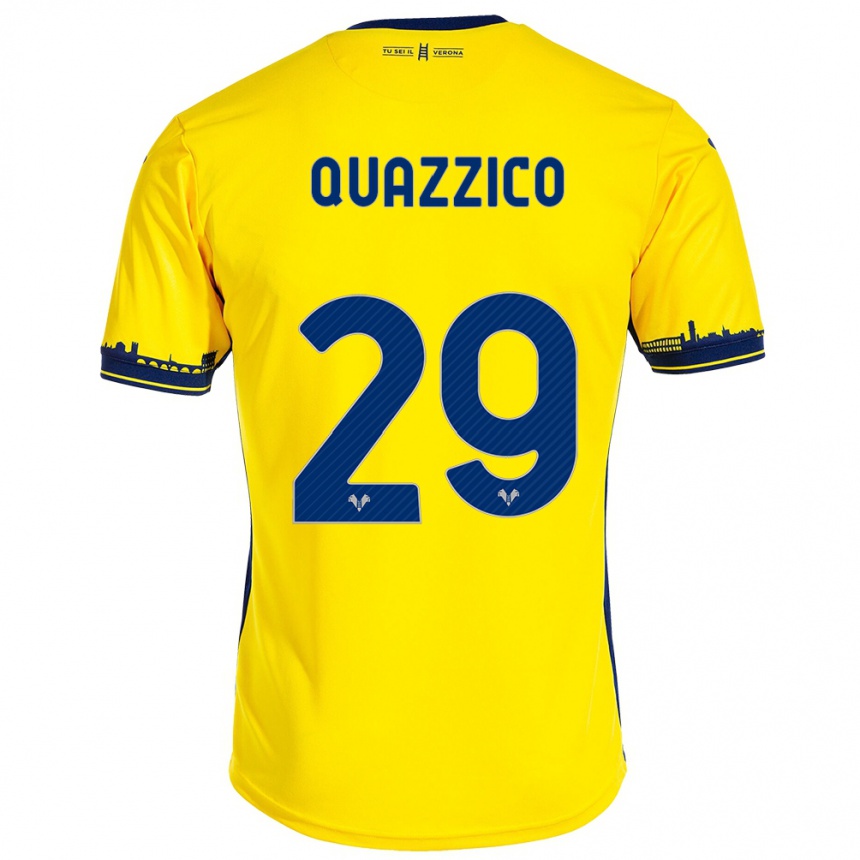 Niño Fútbol Camiseta Francesca Quazzico #29 Amarillo 2ª Equipación 2023/24