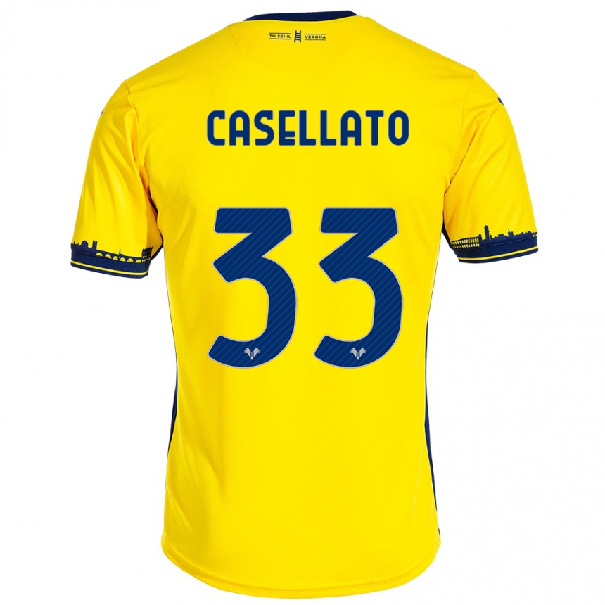 Niño Fútbol Camiseta Elisa Casellato #33 Amarillo 2ª Equipación 2023/24