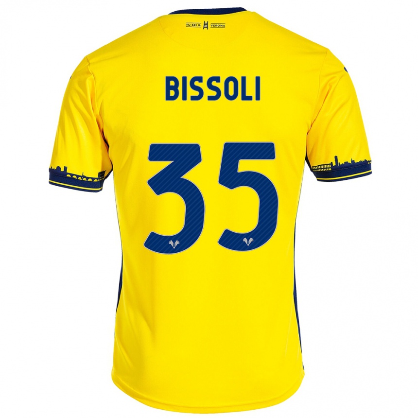 Niño Fútbol Camiseta Noemí Bissoli #35 Amarillo 2ª Equipación 2023/24