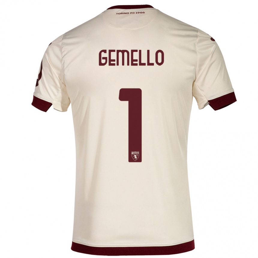 Niño Fútbol Camiseta Luca Gemello #1 Champán 2ª Equipación 2023/24