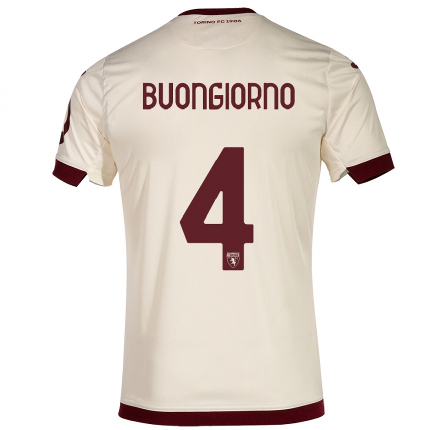 Niño Fútbol Camiseta Alessandro Buongiorno #4 Champán 2ª Equipación 2023/24