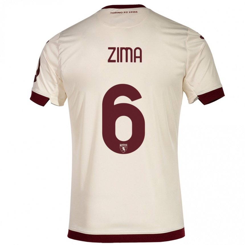 Niño Fútbol Camiseta David Zima #6 Champán 2ª Equipación 2023/24