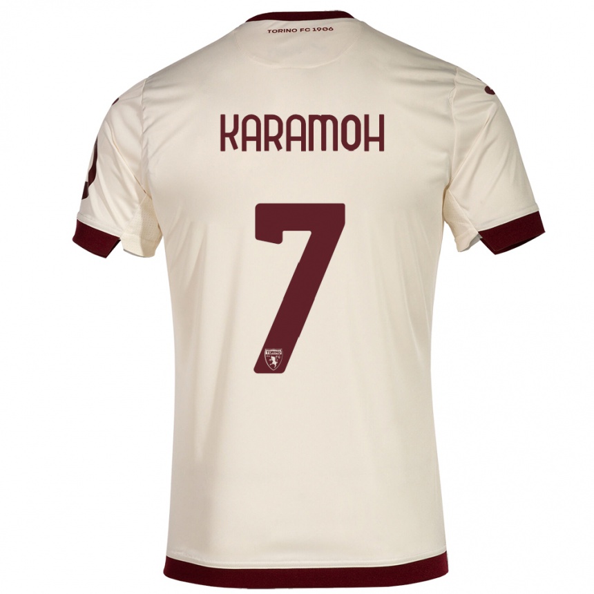 Niño Fútbol Camiseta Yann Karamoh #7 Champán 2ª Equipación 2023/24