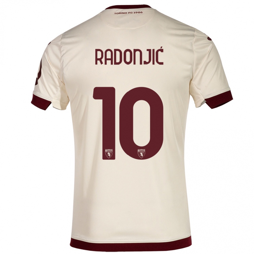 Niño Fútbol Camiseta Nemanja Radonjić #10 Champán 2ª Equipación 2023/24