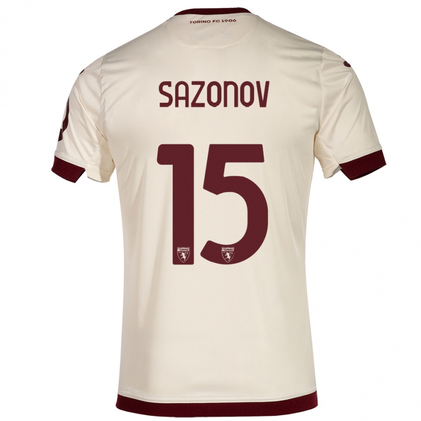 Niño Fútbol Camiseta Saba Sazonov #15 Champán 2ª Equipación 2023/24